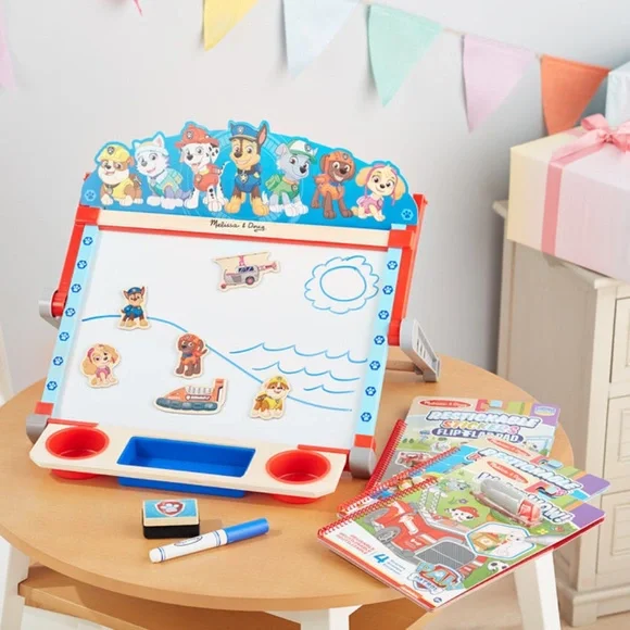 NEW, Melissa & Doug, PAW Patrol Wooden Tabletop Art Center, Easel & Chalkboard - Picture 8 of 10